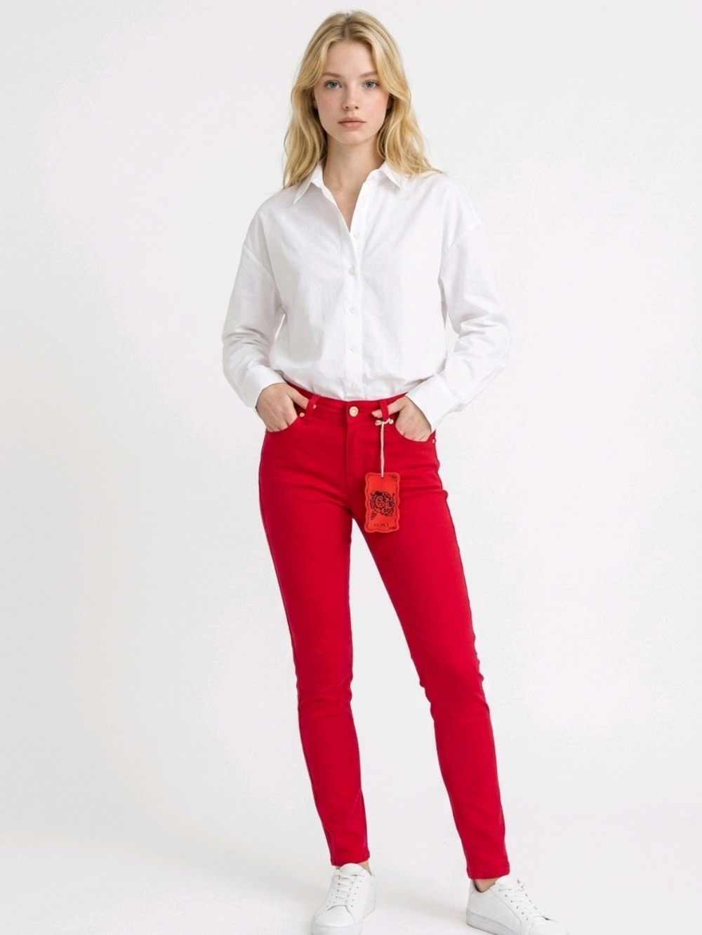 NWT U-51 Vibrant Red Women's Jeans 26 Inch Waist